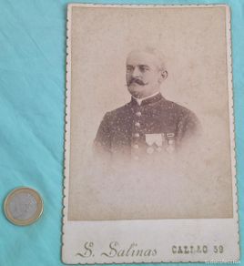 Militaria: Gelatinobromuro ..FOTO de Militar 1895 ..S.Salillas , CALLAO 59.....16 x 10 ctms
